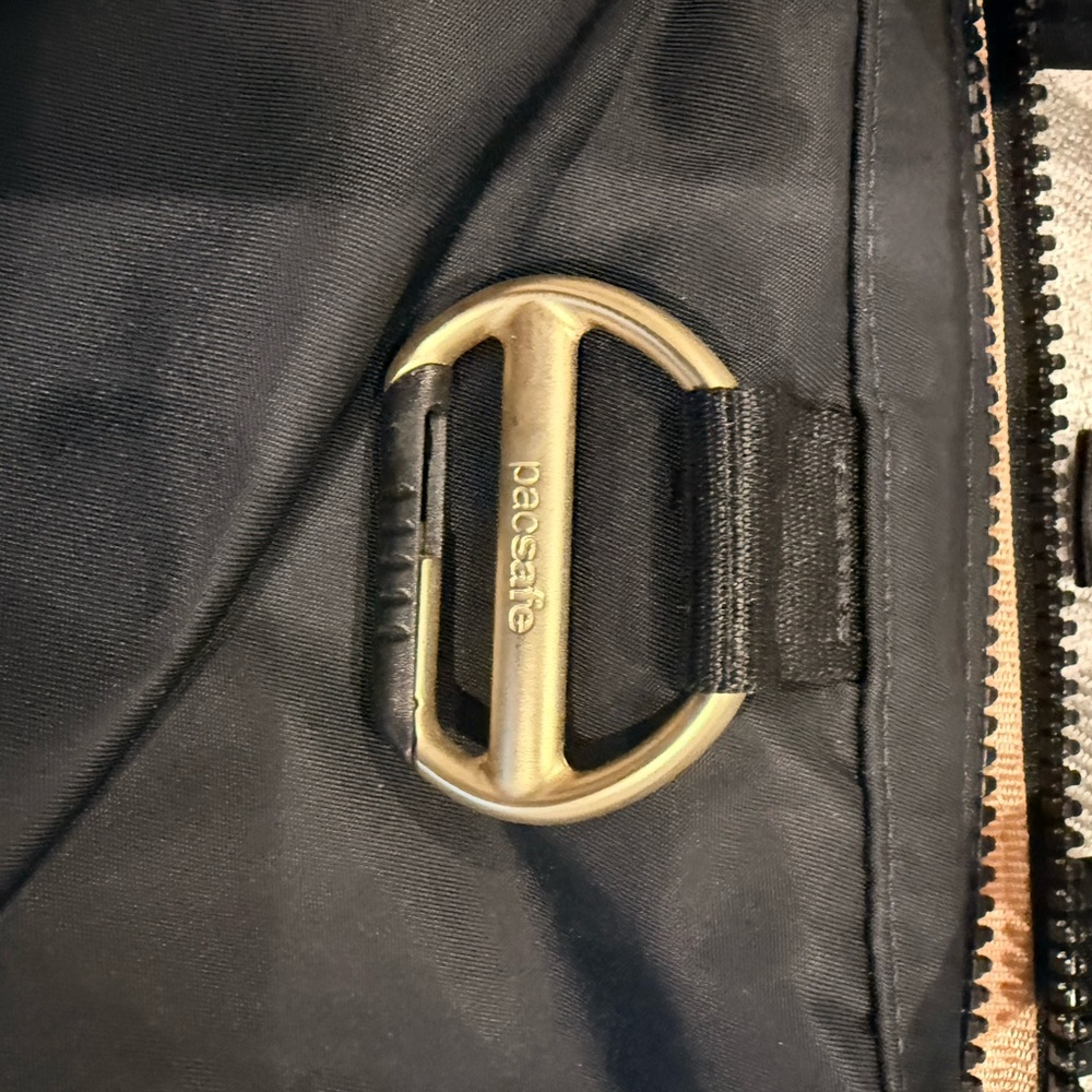 Pacsafe Black Backpack with Gold Details - Picture 2 of 10